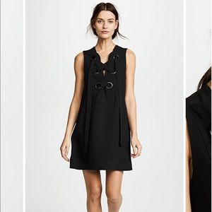English Factory, Black Mini Fitted-Shift Dress; XS